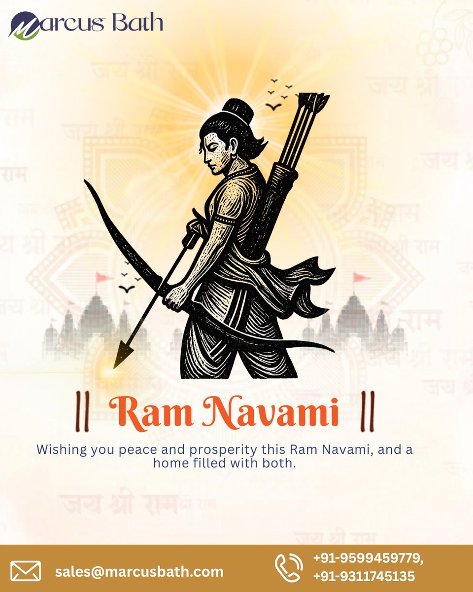 MarcusBath's tweet photo. Celebrate the birth of Lord Rama, symbol of truth, courage, and righteousness. May this Ram Navami bring peace, prosperity, and positivity to your life. Stay blessed and keep moving forward with faith and strength. 🙏#RamNavami #JaiShriRam #FestiveVibes #IndianCulture https://t.co/f3VDxGobxR
