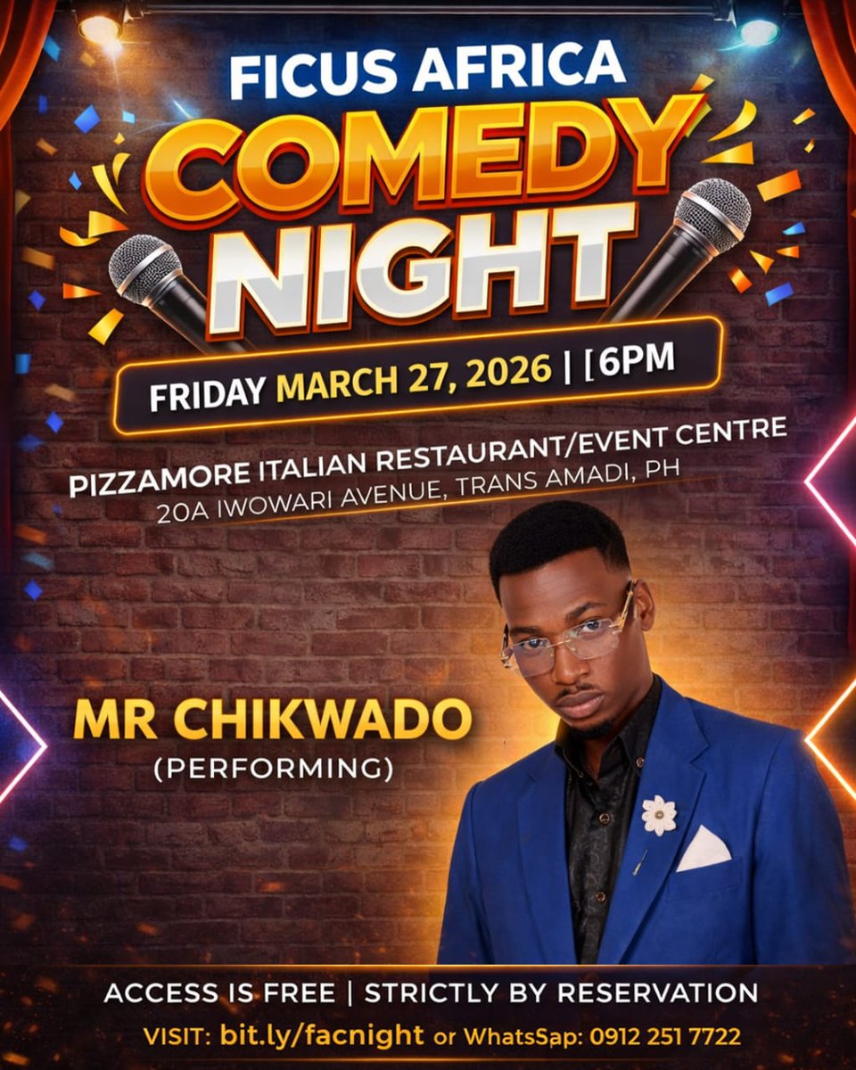 Mr_Chikwado's tweet photo. Dem no gat gist you o 
Book your reservation now let's have a good time tomorrow 
#fyp #mrchikwado #standupcomedy https://t.co/t77UlkKJxD