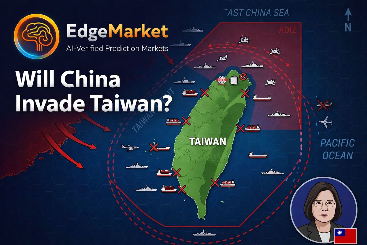 edgemarketAI's tweet photo. Will China invade Taiwan?

Not headlines.
Not opinions.

→ Probability.

AI + crowd validation in one place:

https://t.co/JamFrERrun

Signal > Noise

#China #Taiwan #Geopolitics #AI #Crypto #Web3 https://t.co/ftPUXaKEPS