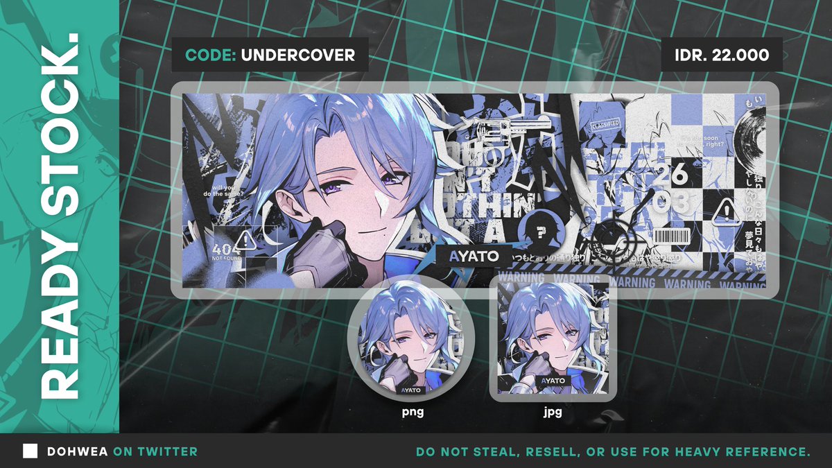 dohwea's tweet photo. Any interactions will be appreciated, thank you! 

Halo! Kou ada ready stock layout 2D Ayato birthday dan Linnea Genshin Impact yang bisa langsung ditake sekarang via DM atau tele! Payment avail QRIS ya, details on ALT. 🙌🏻

.t #zonauang https://t.co/PjHpoUMePS