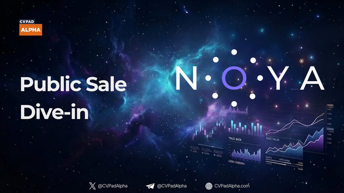 Early access = structured edge. 📊

📍 $NOYA Public Sale
🌐 Network: Base
💰IDO price: $0.012
💵 IMC: ~$1M
📈 FDV: $12M
🚀Vesting: 20% TGE, 6 months linear vesting

Live on 10 chains with 30,000+ active users.
The first protocol merging Token Intel, Automated AI Execution, and