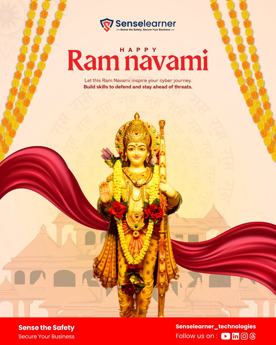 SenselearnerL's tweet photo. Happy Ram Navami

Let this Ram Navami inspire your cyber journey.
Build skills to defend and stay ahead of threats. https://t.co/Mw290DbTad