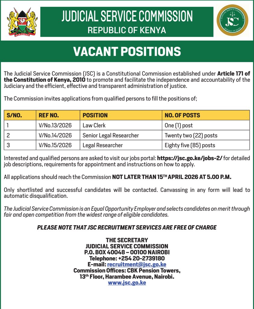Judicial Service Commission Kenya (JSC) tweet media