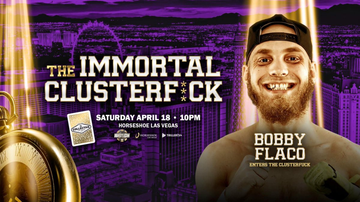 GCWrestling_'s tweet photo. *CLUSTERF*CK UPDATE*

4 More Entrants:
DR REDACTED
MAN LIKE DEREISS
SAM HOLLOWAY
BOBBY FLACO

Plus
Ricky Sosa
Santana Jackson
Tombstone Jesus
Mullet Man
Nate Webb
Starman
KJ Orso
Human Tornado
Mr Insanity
Krule

https://t.co/O9Sccw2aXi

Watch LIVE on @Triller_TV+
Sat 4/18 - 10PM https://t.co/YsCRYXWxC3
