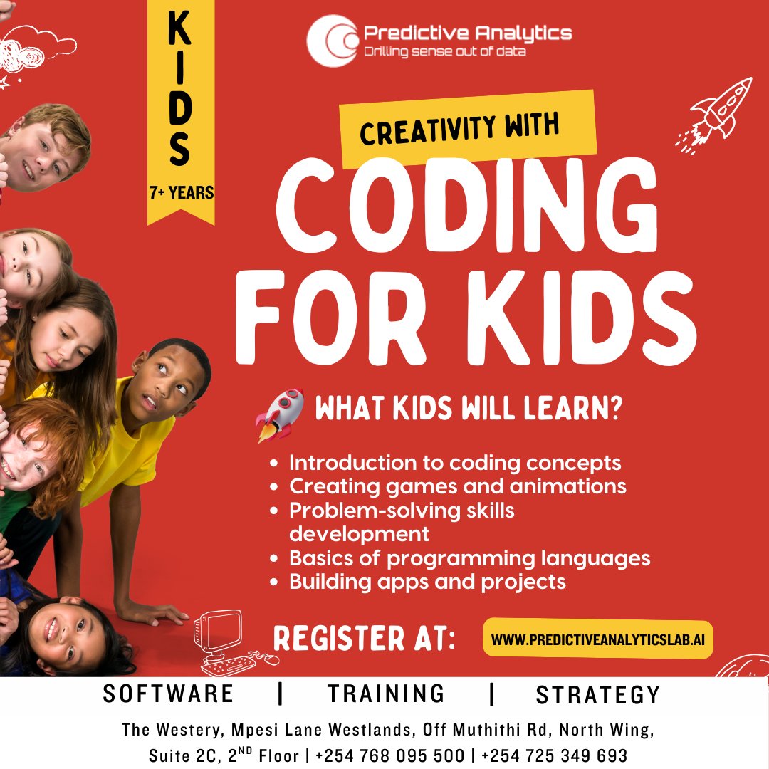 Give your child a head start in the digital world. This Coding for Kids program is designed to make learning fun, practical, and impactful. Perfect for kids aged 7+. 👉 Register here: predictiveanalyticslab.ai/codign-for-kid…

#CodingForKids #STEMEducation #FutureSkills #DigitalSkills #KidsInTech