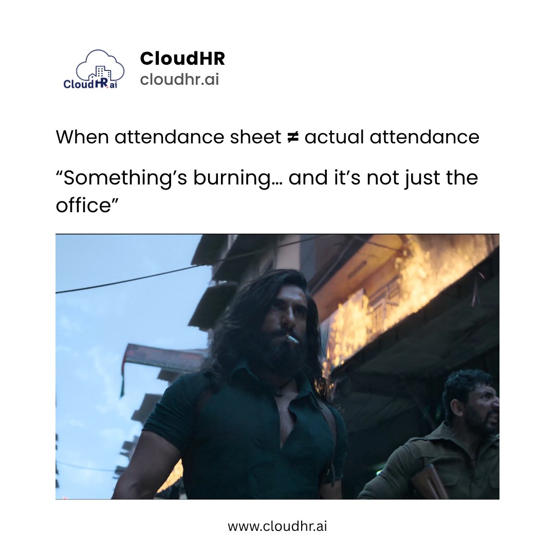 CloudHRai's tweet image. EVERYONE IS TALKING ABOUT THIS: viral "Dhurandhar" trend
Now in HR version 😁

#CloudHR #HR #HRMS #AIinHR #Employees