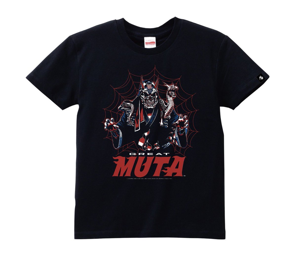 muto_office's tweet image. MONSTERS GRAPHICSより描き下ろしグレート・ムタ「1996頭巾ver.」イラストTシャツが完成！是非チェック下さい！

販売→ great-muta.shop

#グレートムタ #Tシャツ #プロレス #noah_ghc