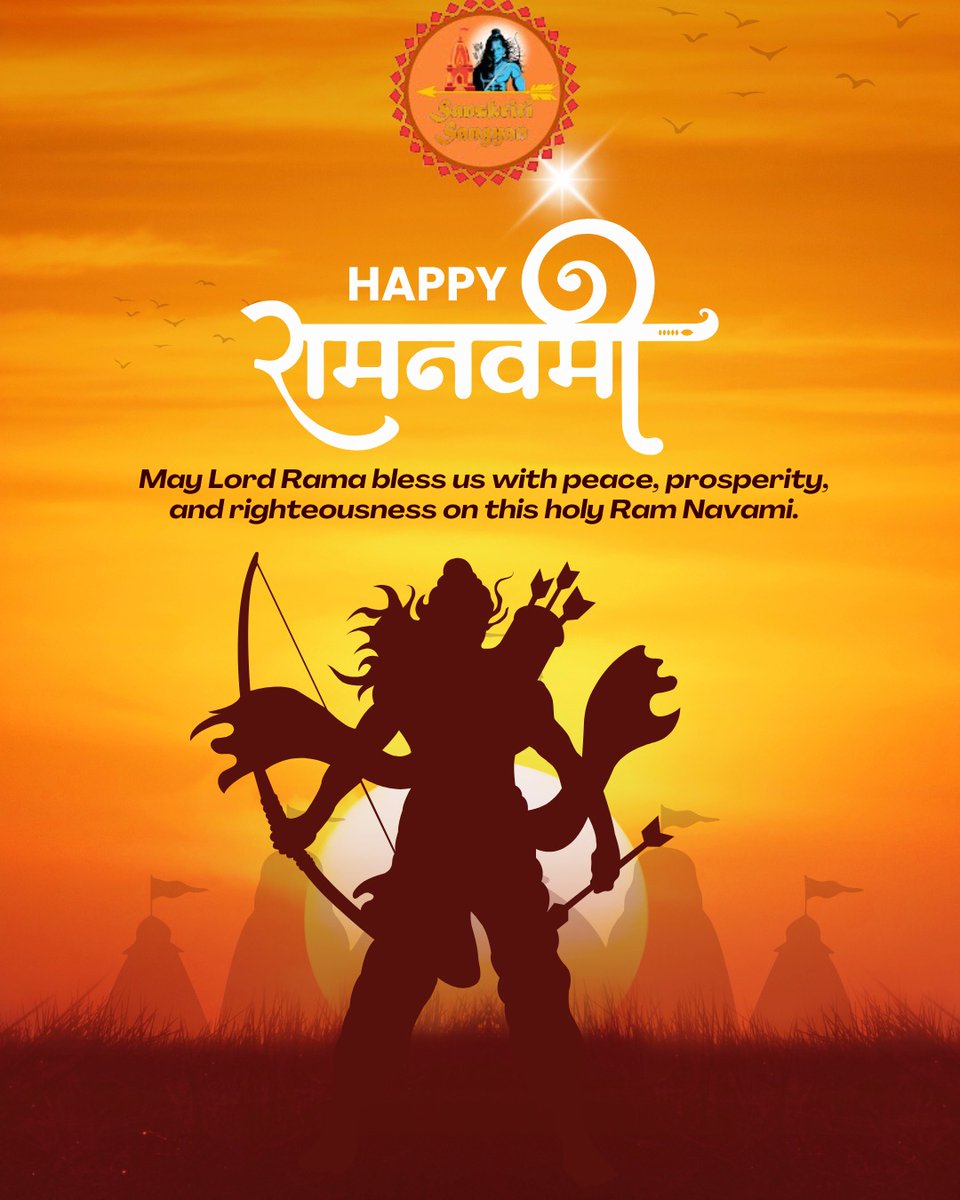 SangyanSans's tweet photo. On this sacred occasion of Ram Navami, may Lord Rama bless your life with peace, prosperity, and righteousness 🙏✨
Let this day fill your heart with devotion and positivity 🌼
🚩 Happy Ram Navami | Jai Shri Ram 🚩
#RamNavami #HappyRamNavami #JaiShriRam #FestivalOfIndia https://t.co/SeKmKn3Yqa
