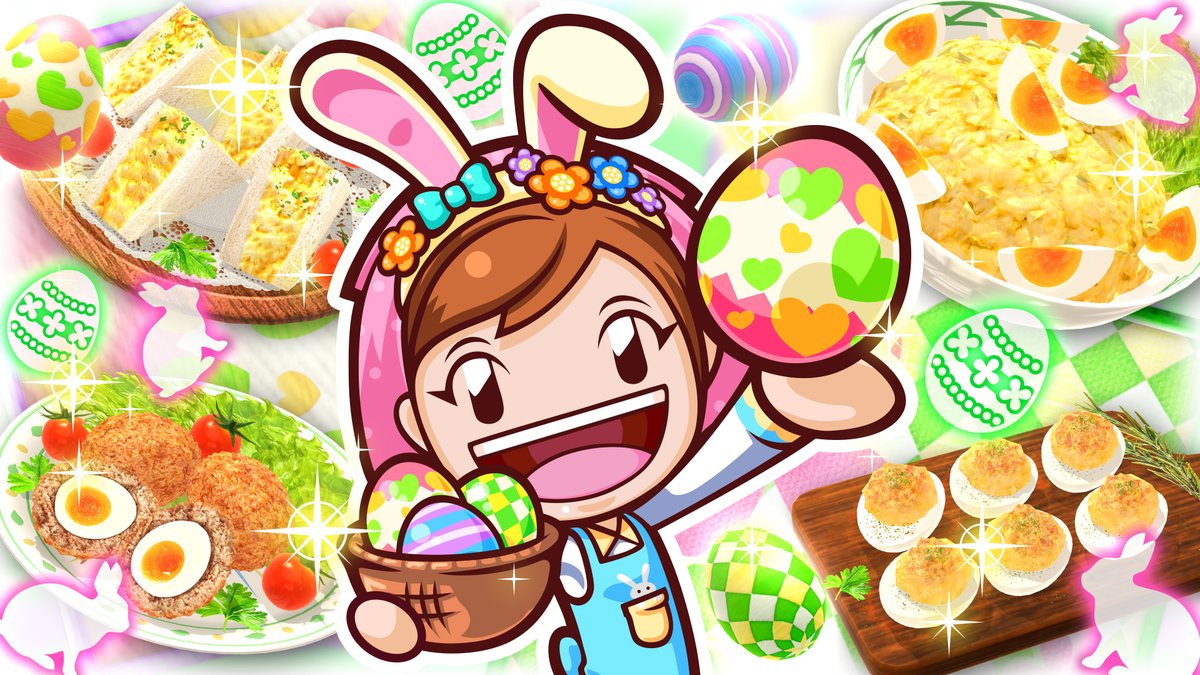 cookingmama_jp's tweet photo. 今日はイースターね！🐰
「クッキングママ：ヌーベルキュイジーヌ」にログインして、イースターイベント限定アイテムをもらっちゃおう！
🥚🥚🥚🥚🥚
🕹️https://t.co/o0u1DpjWat
#CookingMamaCuisine #AppleArcade https://t.co/bqlcbcedel