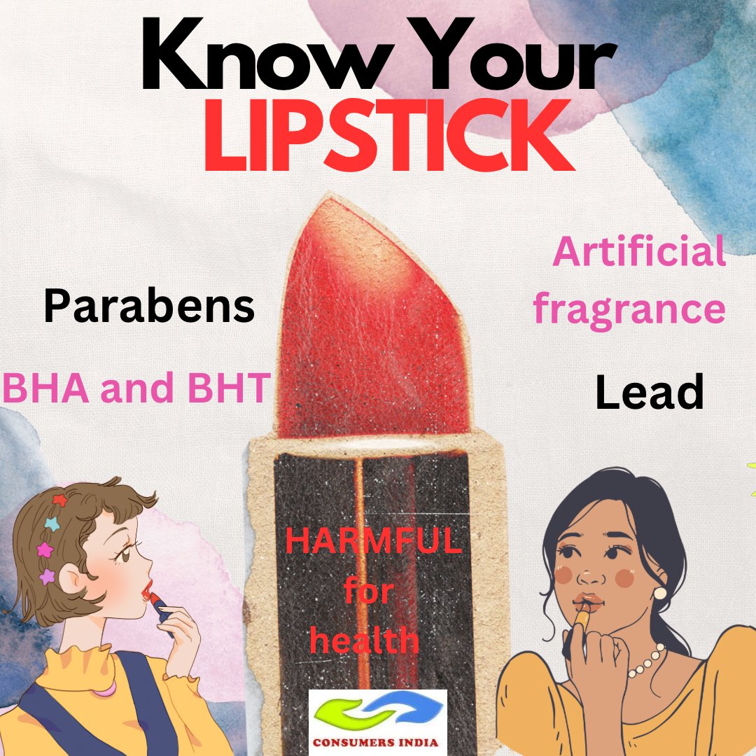 consumersindia's tweet image. Do you Know?
A lipstick-using woman consumes 1.8 to 2.72 kgs of lipstick in her lifetime! Lead, though not listed as an ingredient in lipstick, is always there and is ingested from lipstick. #cosmetics #health #lipstick #lead drjayashreegupta.blogspot.com/2017/04/truth-…