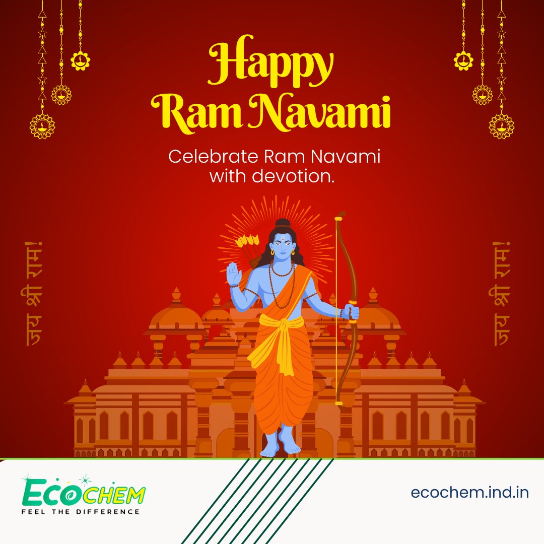 ecochemindia's tweet photo. May Lord Ram bless your life with strength, wisdom, and righteousness.
.
#RamNavami #JaiShriRam #FestiveVibes #IndianFestivals #Blessings #SpiritualGrowth#EcoFriendly #SustainableLiving #CleanLiving#Ecochem https://t.co/AFEKLPgwu4