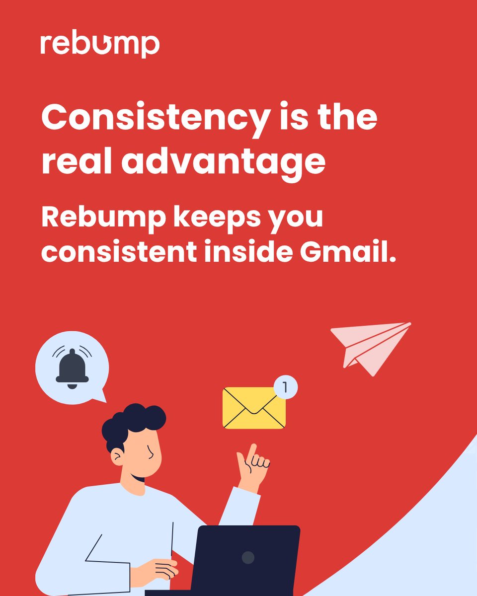 RebumpApp's tweet photo. Most replies do not come from the first email. They come from the follow-up you actually send.
Rebump keeps you consistent with friendly, human-sounding nudges sent automatically, right from Gmail.

Start your free trial https://t.co/PKxRA3J23O
#Rebump #FollowUpEmails https://t.co/9NAqh5AySo