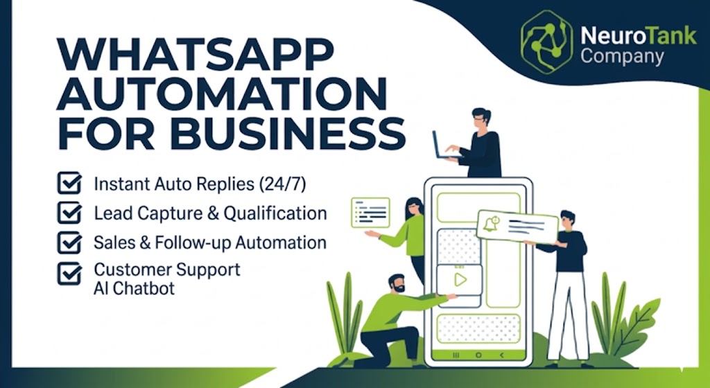 AliHaider45418's tweet image. Stop missing customers while you sleep ⏰💬
Let WhatsApp automation handle replies, leads, and follow-ups for you 🤖
Scale your business smarter with NeuroTank 🚀#AutomationTools #WhatsAppBusiness #GrowOnline #AISolutions #NeuroTank 🚀
