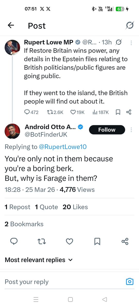 Look at this absolute wretched perverts take on the Epstein island.
By his logic if your not a satanic nonce you are boring.
🤔 Makes complete sense .
Atleast you all know what sort of weird perverts the left are.