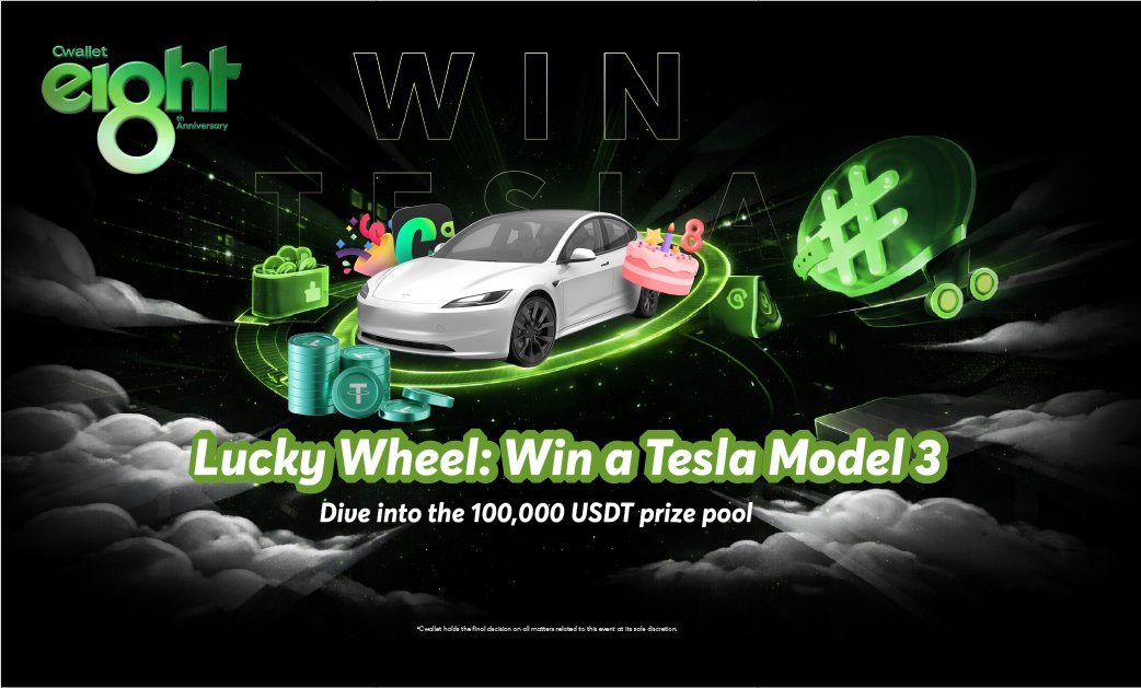 Cwallet Anniversary Lucky Wheel: $100,000 prize pool + Tesla Model 3 🎉
Ready to win big? Hit on Trend Trade, complete daily tasks, and earn spin tickets every day.

Spin the Wheel for your shot at Tesla Model 3, Cozy Cards, $USDC BONUS, and more rewards.

📅 March 26 – April 3