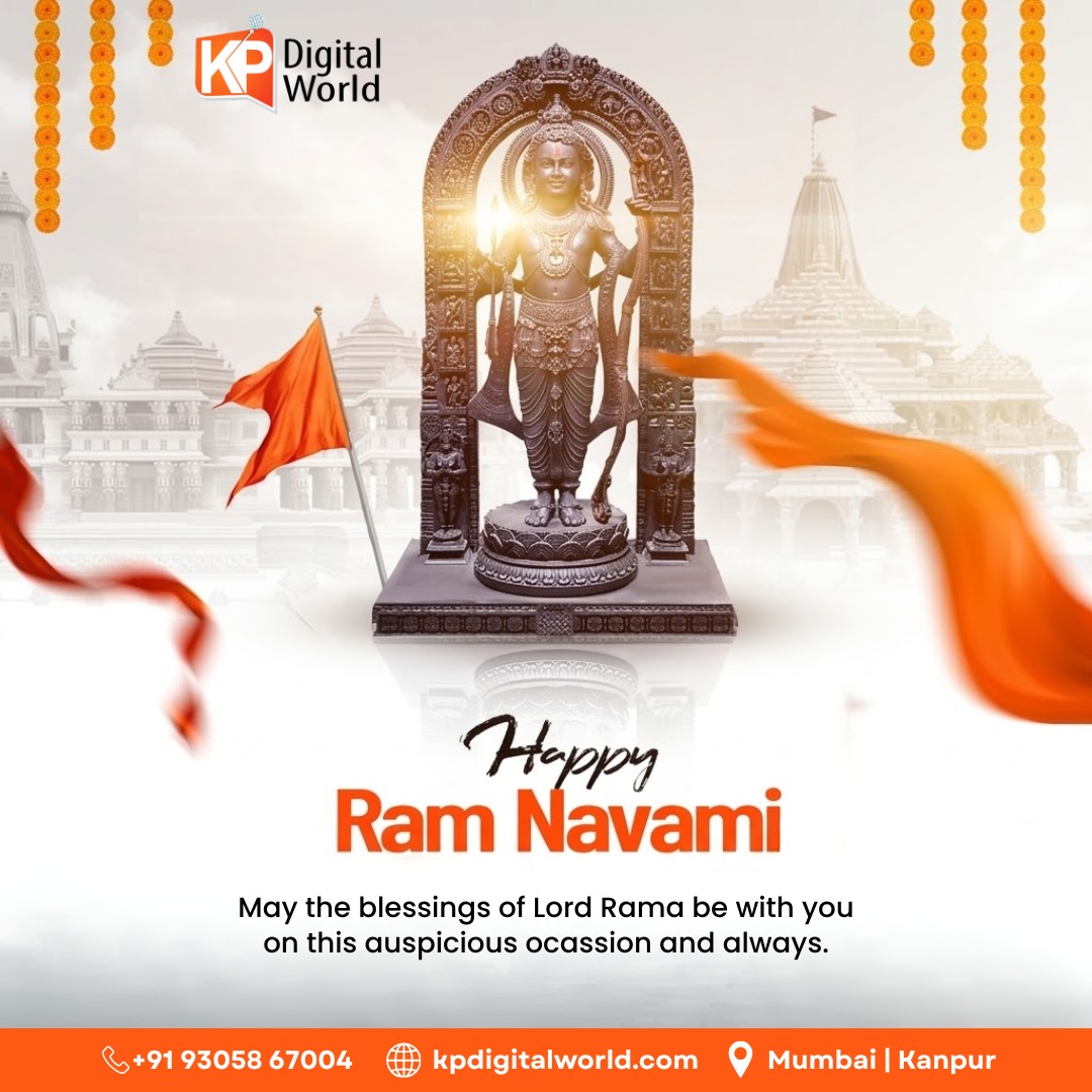 KPDIGITALWORLD's tweet photo. On the auspicious occasion of Ram Navami, KP Digital World wishes you and your family peace, prosperity, and success. May the blessings of Lord Rama inspire strength, positivity, and new beginnings in your life and business.

#RamNavami #HappyRamNavami #JaiShriRam  #FestiveWishes https://t.co/jJ5Bm5Gh7v