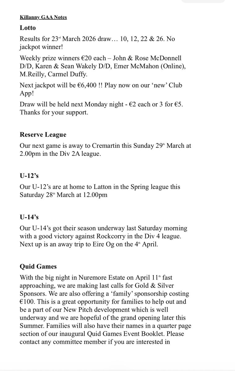 Killanny GFC tweet media