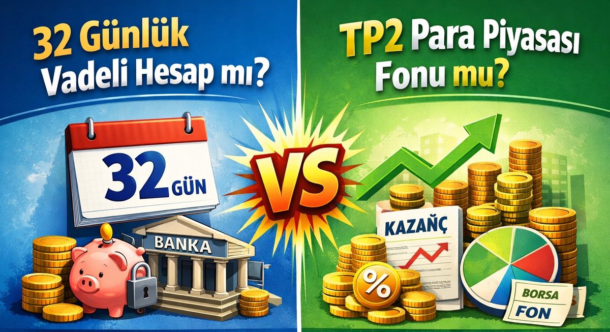 bankadabiradam's tweet image. 32 Günlük vadeli hesap mı?
32 Gün boyunca TP2 fonu tutmak mi?

Öncelikle neden #TP2 .

➡️Büyüklük olarak en büyük fonlardan olduğu için ve X de bu aralar popüler olduğu için seçtim. 

#reklam #işbirliği yok yani.

➡️32 günlük vadeli hesapla TP2 yi kıyaslamak için TP2 yi