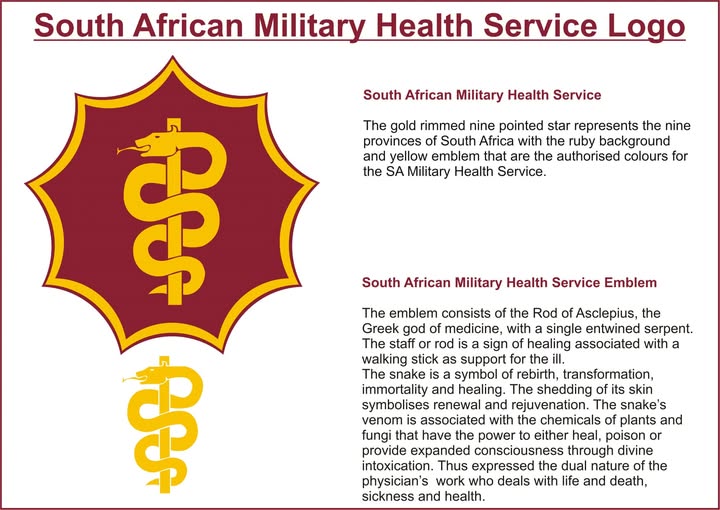 🇿🇦SA Military Health Service Logo/Emblem || The 🇿🇦#SANDF has released a detailed explanation of the meaning behind the emblems of the 🇿🇦#SANDF and its branches of service, with a heraldic description of each.

🇿🇦#SANDF
🇿🇦#SAMilitaryHealthService
⚕️#TowardsMilitaryHealthExcellence