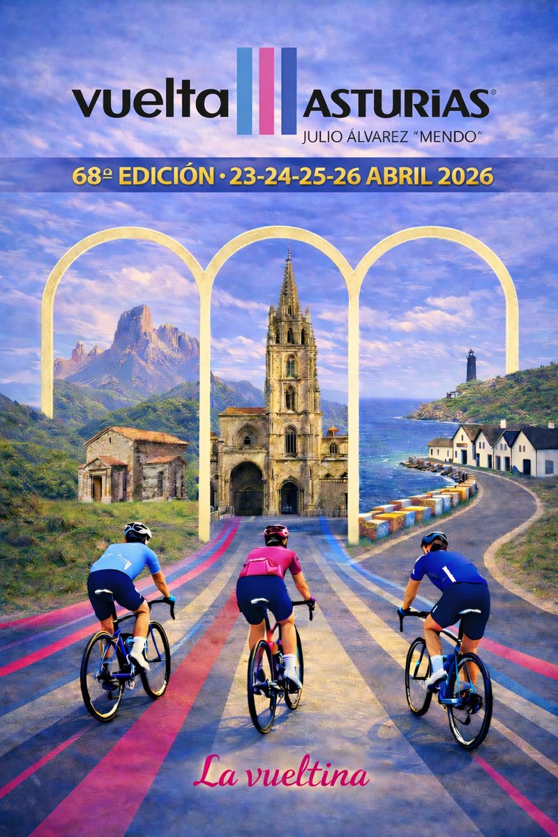 fagotadovd's tweet photo. Cartel de la Vuelta Ciclista Asturias del año 1956 obra de Alfonso Iglesias VS la cutrez que han hecho con IA este año. https://t.co/dmBu0FVMyV