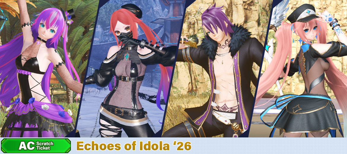 play_pso2's tweet image. Check out this collab AC Scratch Ticket with #Idola PhantasyStarSaga! Get a variety of avatar items including idol Outfits and Weapon Camo based on Jasper, Stella, Windis, and Quna!
pso2.com/players/fashio…
#PSO2NGS