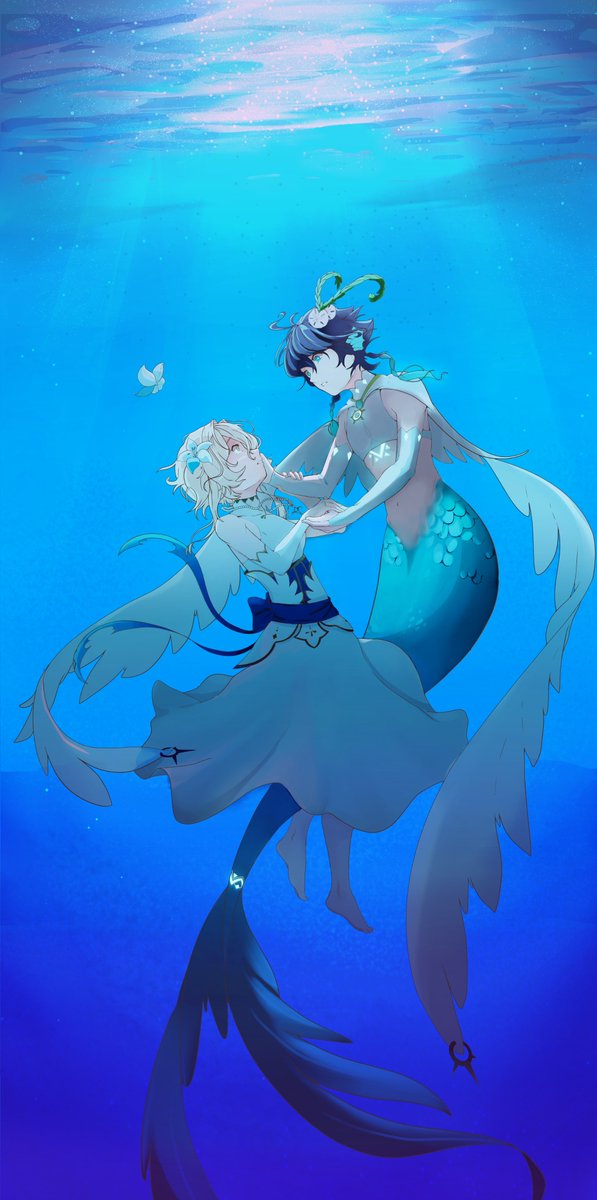 dark3_tanner's tweet image. I drew this 2 years ago now, wow. Never got to finish it and now I don't have the urge to finish it besides adding a little color. So we are shipping it unfinished. Hope you guys like it regardless. I should be able to draw more soon properly💚

First meeting underwater

#venlumi