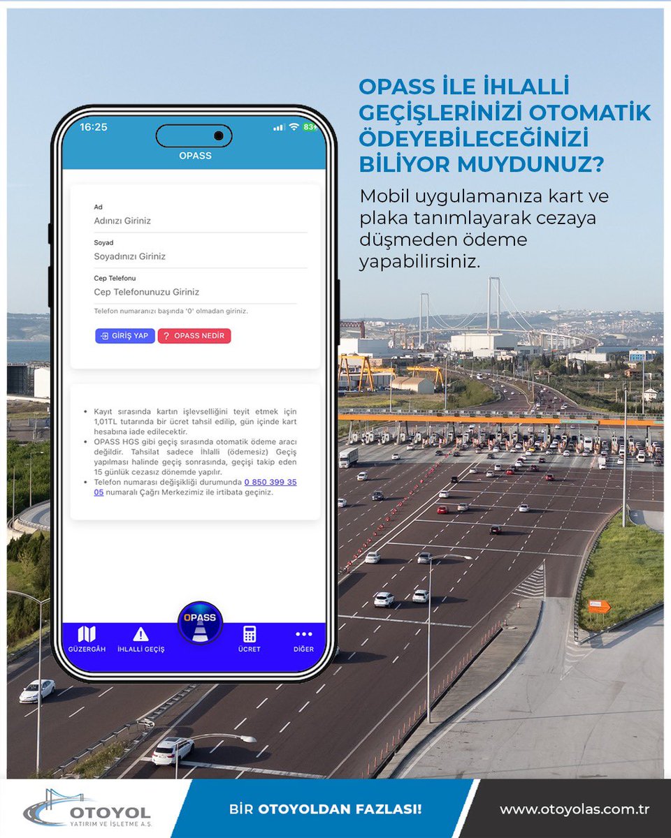 OTOYOL YATIRIM VE İŞLETME A.Ş tweet media