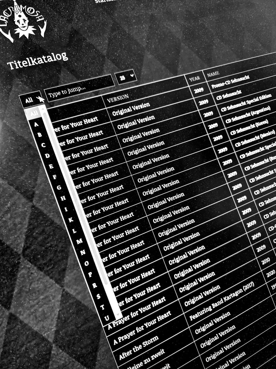 LacrimosaBand's tweet photo. The Song Catalog is back!
Looking for a song but don't know which album it's on, or how many versions exist? The Song Catalog has the answers.
Happy browsing:
https://t.co/jQnLDLofYK
@LacrimosaBand https://t.co/kzuAWaA8K0