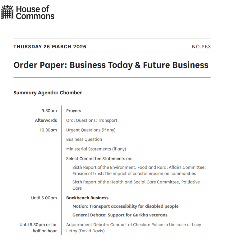 HouseofCommons's tweet photo. The House of Commons sits from 9.30am today.
The #OrderPaper is published each sitting day and lists the business of the House. https://t.co/hAff0KMsKe