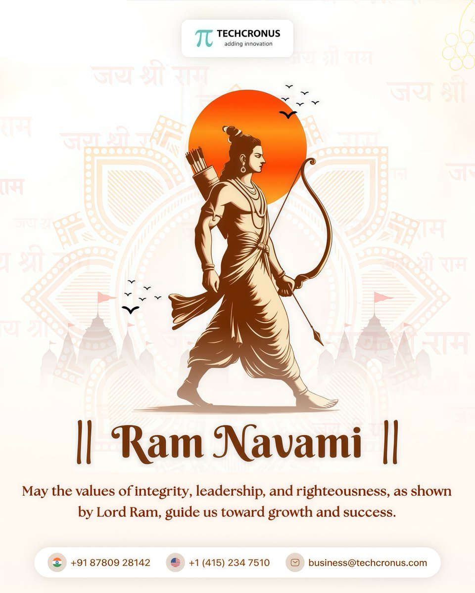 Happy Ram Navami from the Techcronus Business Solutions Team. 

#ramnavami #festivevibes #techcronus