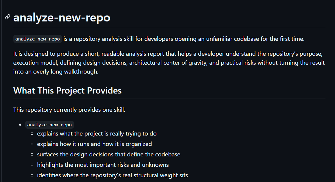 ErickSky's tweet photo. Te enamoras de un repo nuevo en GitHub… ❤️

¿Qué es lo primero que haces?

La mayoría: “Me encanta → git clone + npm install a lo loco” 😂💀

Los que ya saben: Usan este skill antes de tocar una sola línea.

Se llama analyze-new-repo y con una sola comando te tira un análisis:

- Qué hace el proyecto de verdad
- Cómo se ejecuta y se organiza
- Las decisiones de diseño clave
- Riesgos reales (seguridad, performance, etc.)
- Dónde está el código que realmente importa
- Todo en un reporte corto, claro y con criterio.

No más instalar repos a ciegas.

REPOOO👇