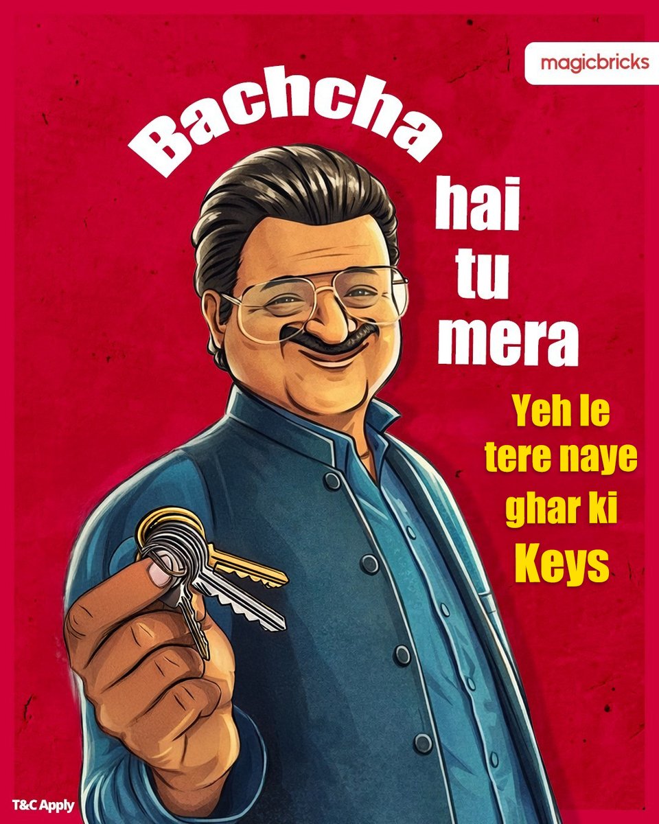 magicbricks's tweet image. Apni #Dhurandhar planning ke saath, #magicbricks deta hai sahi guidance aur smooth journey taaki “ghar ki chabi” bas ek step dur ho 🔑​

Aap bas dream dekho, baaki hum sambhaal lenge 🤝​
​
#DhurandharPlanning #DreamHome #PropertyInvestment