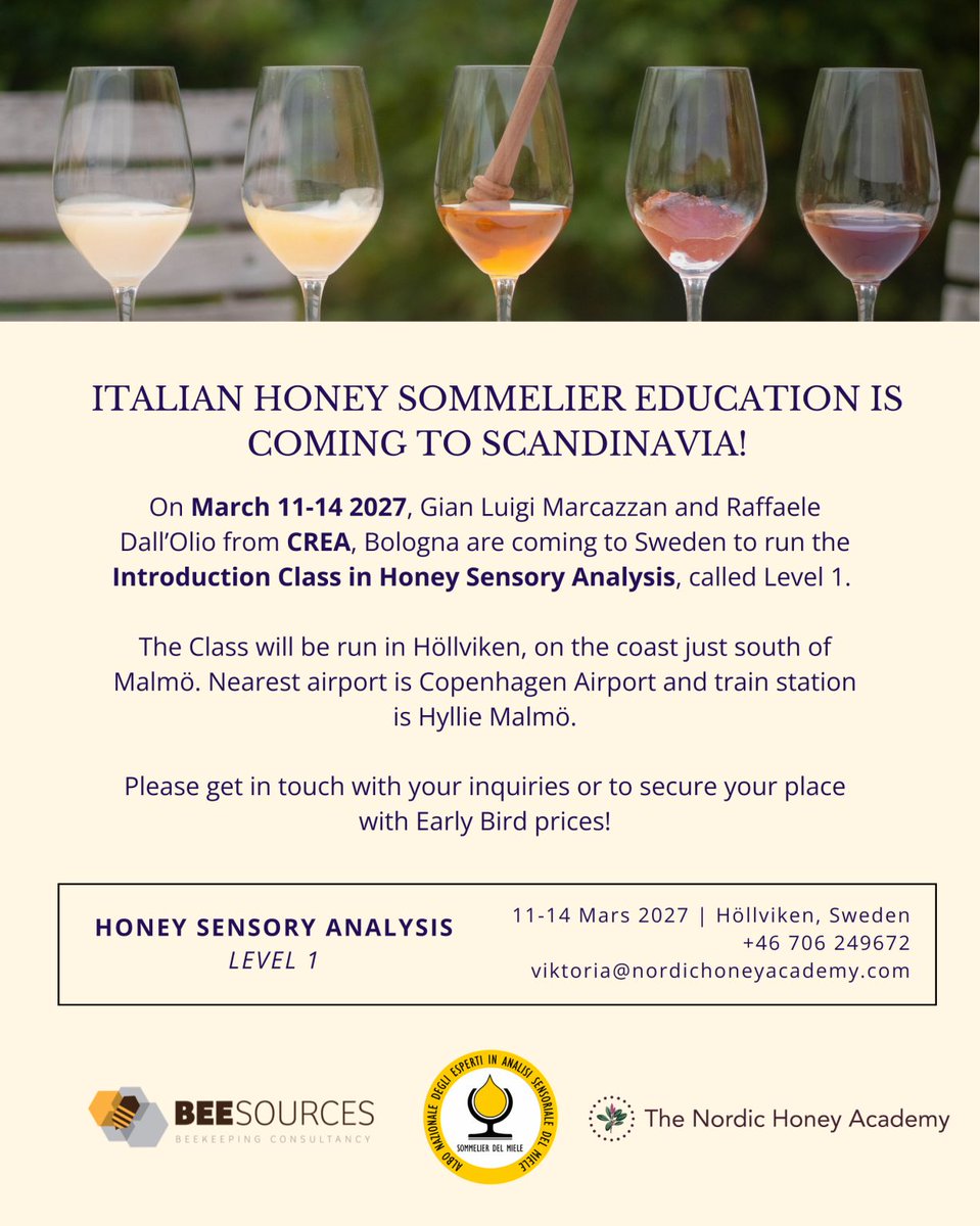 radallo's tweet photo. Honey Sensory Education will soon land Scandinavia! Book your seat!

🇸🇪🐝🍯 #honey #foodie #FoodieFind https://t.co/azEnfsp5OC