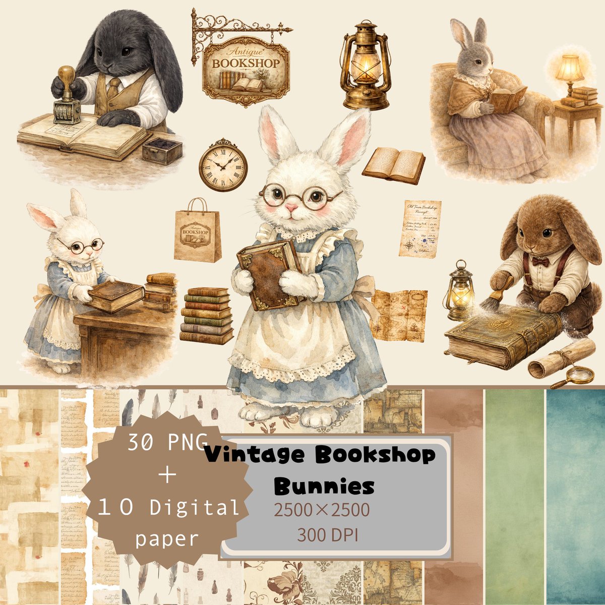 ayamaru20250820's tweet image. Little Rabbits in an Old Bookstore 📚🐰

​✨ Digital Art Set:
▶​30 Stickers + 10 Digital Papers
​Includes Printable A4 Sheet
▶For Planners, SNS, &amp;amp; Goods
​Check out more "Kawaii" art! ⬇️
usagiatelierstudio.etsy.com
#DigitalStickers #Rabbit