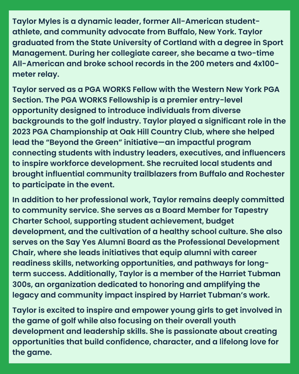 FirstTeeWNY's tweet photo. Welcome to our new Girls Golf Coordinator! https://t.co/foSIaPwhNC