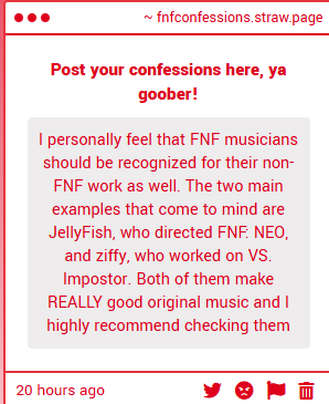 FNF' Confessions/News tweet media
