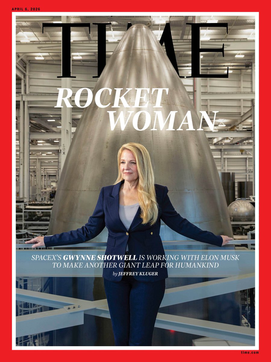 SawyerMerritt's tweet photo. NEWS: SpaceX President and COO @Gwynne_Shotwell is on TIME’s new cover.

“I feel like I’m a cheerleader for the underdog, and I hope I have served as a role model. Hopefully they’re seeing that a girl who grew up in a cow town in northern Illinois could help Elon Musk change the world. We’re making strides, but not fast enough.”

Full interview: https://t.co/ECqP8i8o08