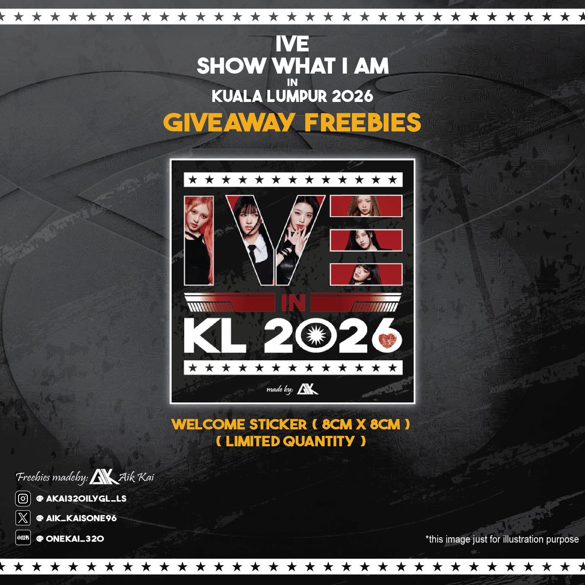 Aik_Kaisone96's tweet photo. #SHOW_WHAT_I_AM_IN_KL Freebies to claim 🥳🫰
freebies include: 
🎁1 x Custom Embossed PVC Card
🎁1 x 8cm x 8cm stickere:
🎁1 set of Custom Made PokeCards Photocards 

You can view the photos below for details

*Limited quantities*
*1st come 1st basis*
*Like & RT on X & follow my IG acc*

🗓 April 04, 2026
📍 Axiata Arena     
⏲️to claim: TBA 

#IVEinKL #IVEinMY #SHOW_WHAT_I_AM #SHOW_WHAT_I_AM_IN_KL #IVE #아이브