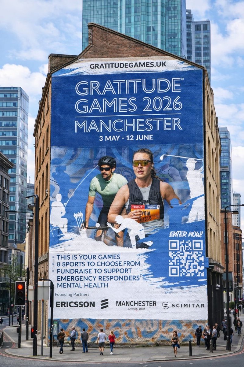GratitudeGames's tweet photo. SCAN THE QR CODE TO ENTER!

An event you DON'T want to miss!

A new, inclusive sports celebration , dedicated to honouring the UK’s Emergency Responders and raising funds to support their mental health, the Gratitude Games is delighted to be partnering with @MCRActive https://t.co/feGgApHm4B