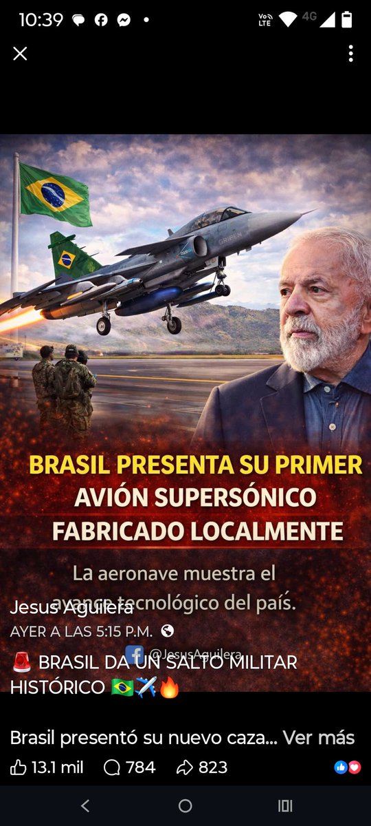 MIENTRAS NOSOTROS TENEMOS UN PRESIDENTE Q SE AUTO TITULA EL MAS SIONISTA DE LOS PRESIDENTES DEL MUNDO Y HACE UN PAIS MAS ENDEUDADO Y  PEQUEÑO MATANDO DE HAMBRE TRABAJADORES Y JUBILADOS,EL BRASIL DE LULA FABRICA CAZAS DE COMBATE,BASTA DEL CACHAFAZ MILEI