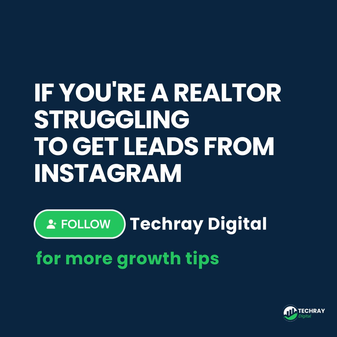techraydigital's tweet photo. If you're a realtor struggling to get leads from (X)  Twitter. 

Follow me for simple social media strategies that bring real clients. 

#realtormarketing
#realestatebusiness
#socialmediatips
#realestateagentlife
#instagramforbusiness
#realestategrowth https://t.co/uExa2QpS4y