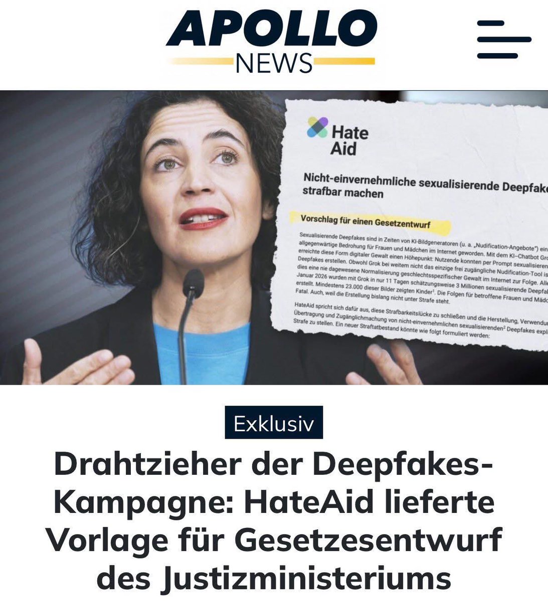 #DefundHateAid

Dieser Sumpf muss ausgetrocknet werden.
Gut, dass sich Familienministerin <a href="/PrienKarin/">Karin Prien</a> darum kümmert.
