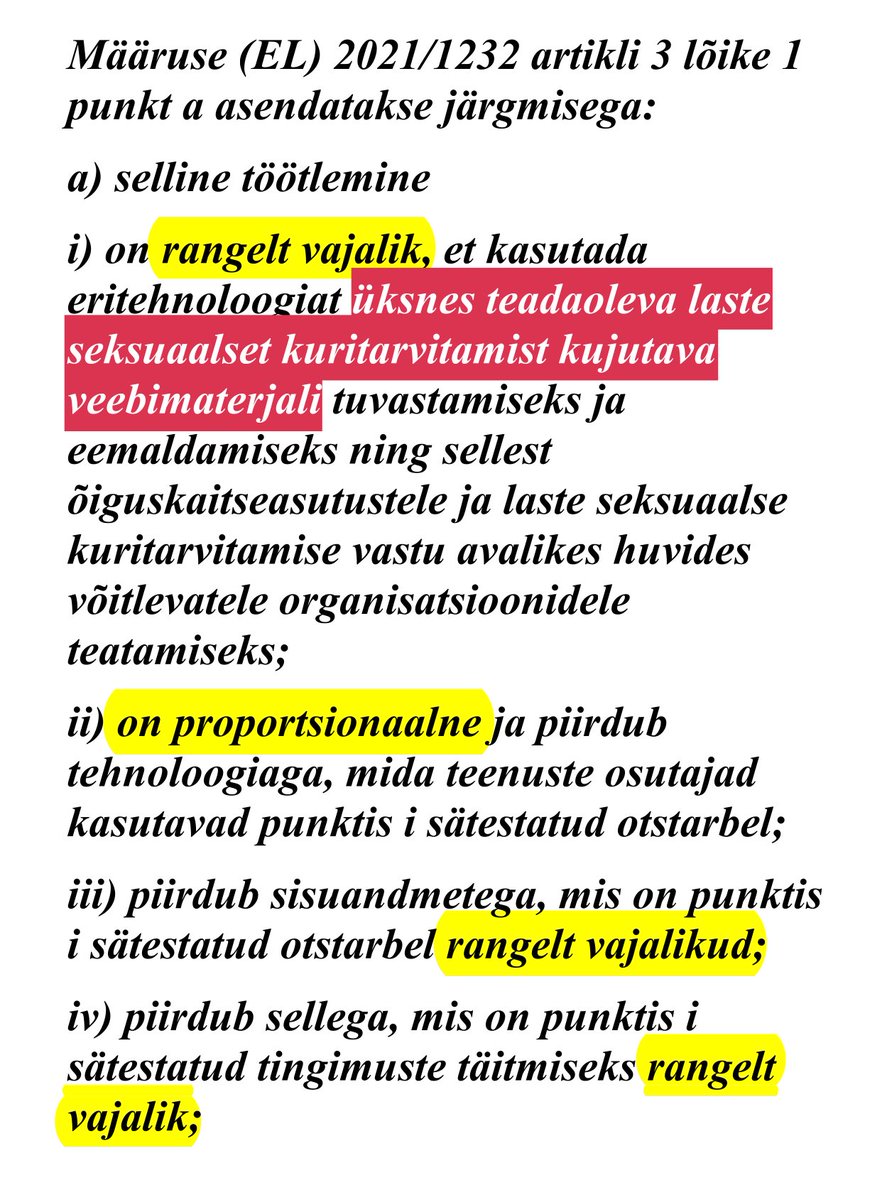 trtram's tweet photo. Kui mõni eurosaadik homseks ümber ei mõtle, siis läks üheainsa häälega ehk suhtarvuga 307:306 läbi muudatusettepanek 34, mis küll ei keela lausjälgimist, aga nõuab "proportsionaalsust" ja loeb 3x sõnad peale, et tehakse ainult seda, mis "rangelt vajalik". https://t.co/8Iki4KDrFW https://t.co/wTuoKzpOKr