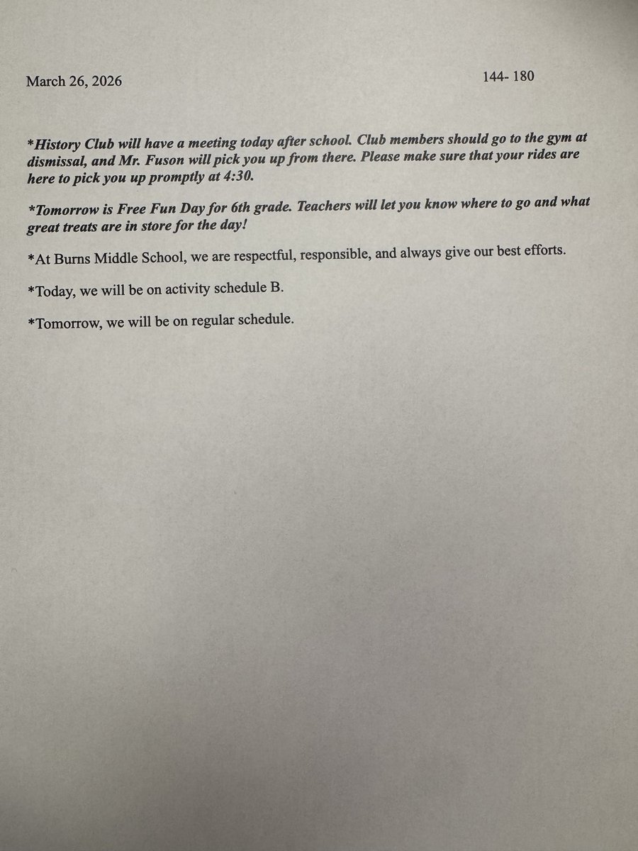 Burns Middle School tweet media