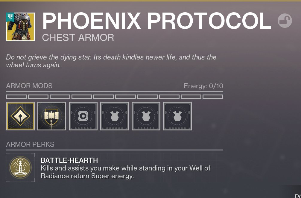 Can we buff Phoenix protocol to give a small increase in super energy on kills while standing in a rift? 

I feel like this exotic hasn't been used/been useful in quite a few years