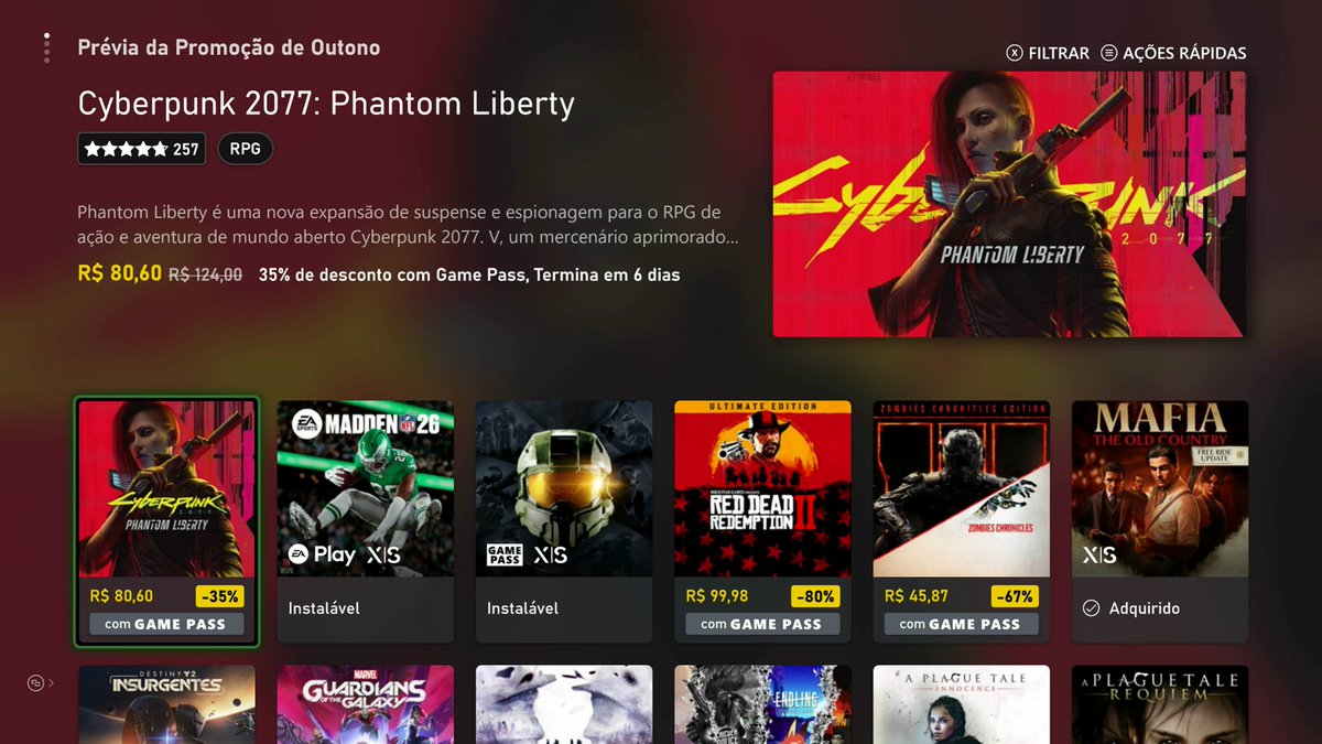 SXGAMESoficial's tweet image. 🟢 O Mega saldão de Outono do Xbox, também conhecido como Xbox Spring Sale já está disponível com centenas de ofertas!

🤑 Até o momento as promoções só são acessíveis via loja nos consoles e a grande novidade é que até 1º de abril são exclusivas para assinantes do #XboxGamePass!
