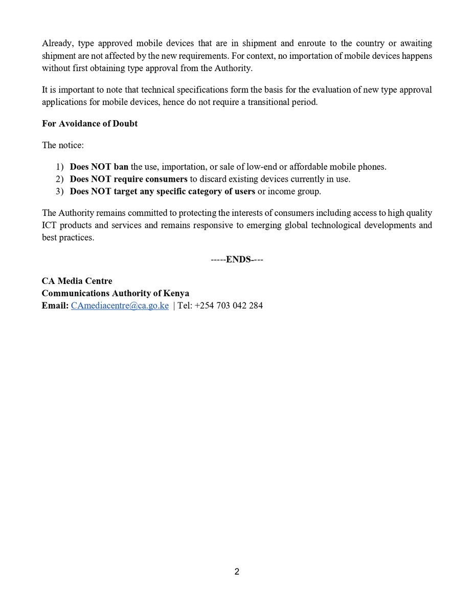 Communications Authority of Kenya (CA) tweet media