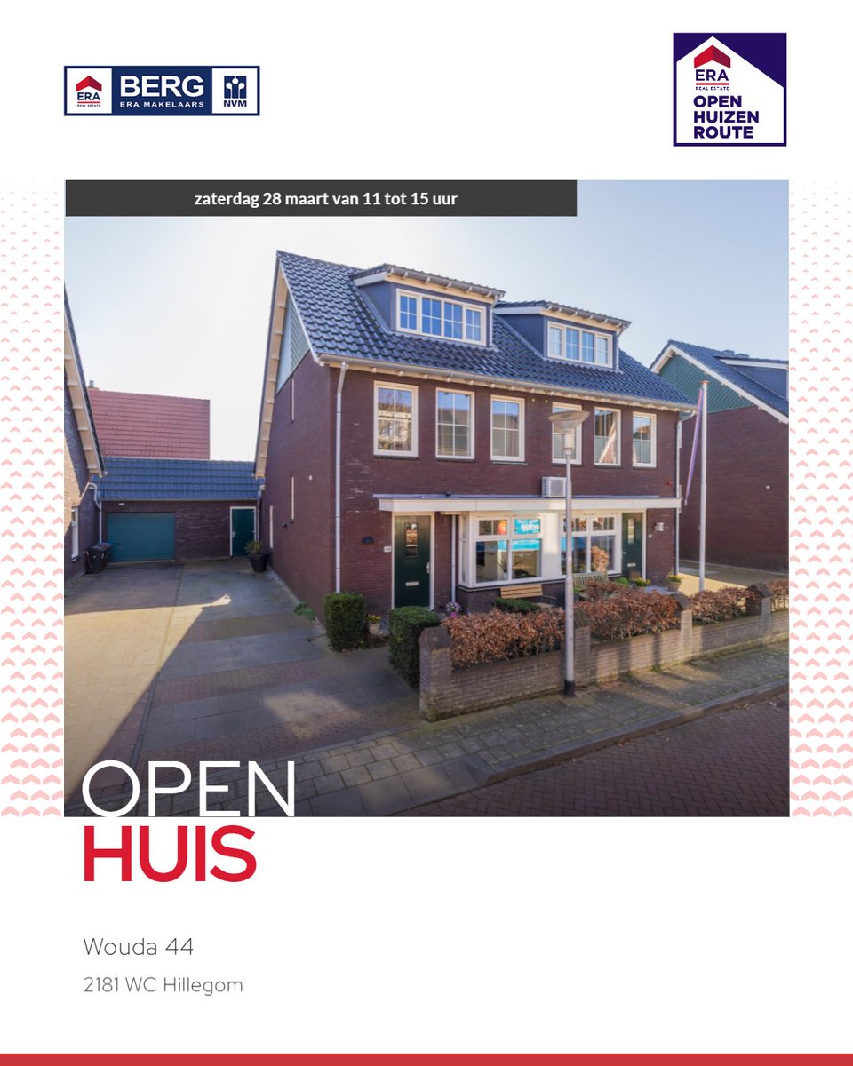 BergEraMakelaar's tweet photo. Ben je op zoek naar ruimte, charme én een fantastische ligging? 
Dan is deze royale 2-onder-1 kapwoning met een zonnige tuin op het zuidoosten en volop parkeergelegenheid op eigen terrein precies wat je zoekt!  

#BergERAMakelaars #hillegom #open huizen dag https://t.co/GpCE6CLm4l