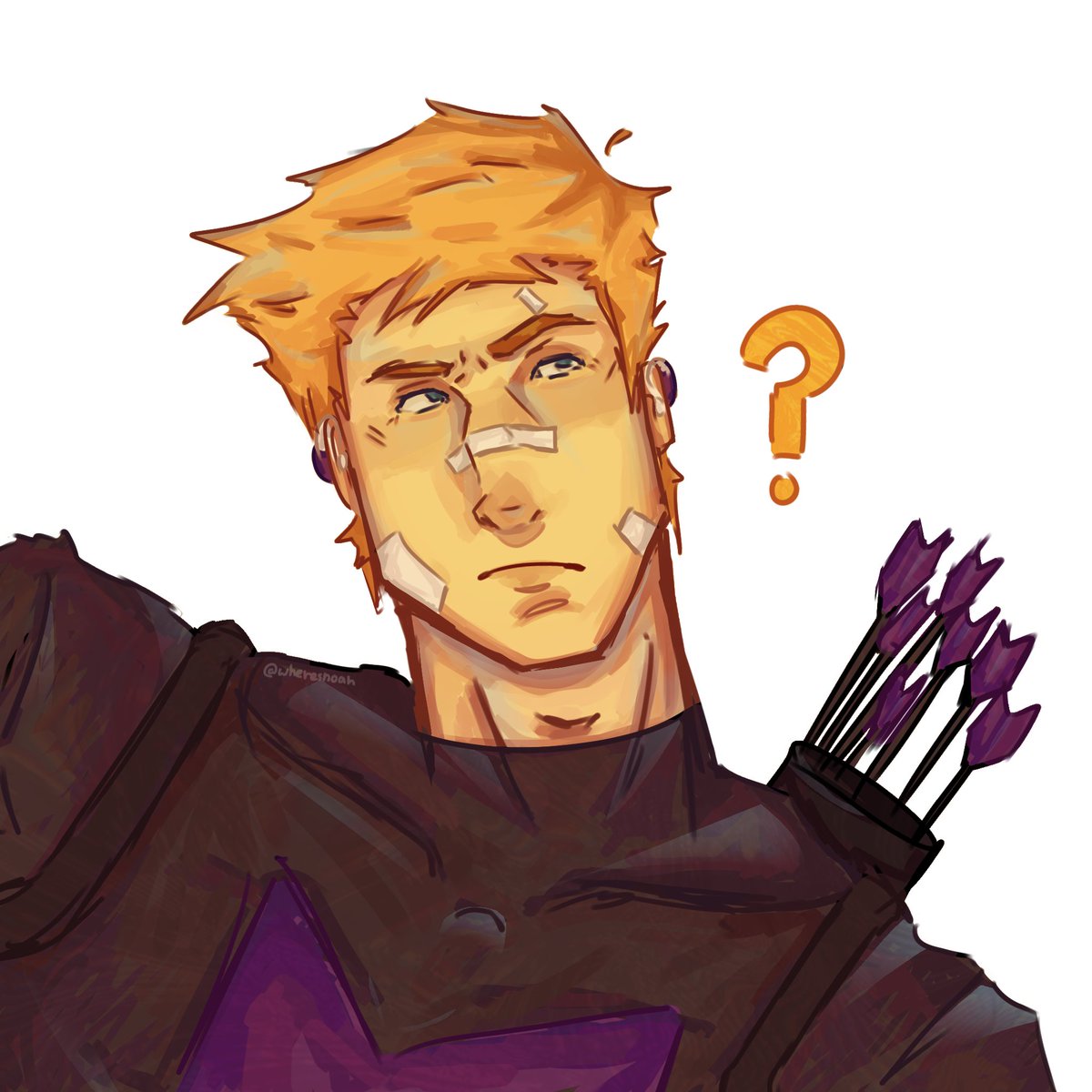 noah1tall_'s tweet image. i really wanted to make a pfp for my socials but i have like 10 versions of this sk im just gonna post this one #hawkeye