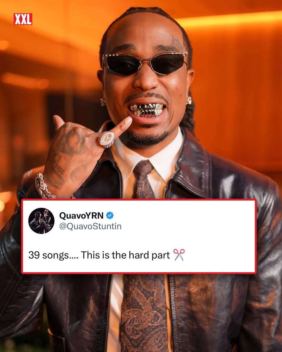 Quavo reveals he's currently sitting on 39 songs while working on his new album and says narrowing it down is the hardest part. ✂️

Are you ready for new music from Huncho?⬇️